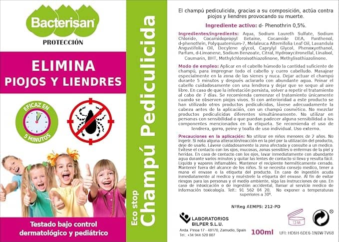 BACTERISAN Pediculicide Pack - Eliminates lice and nits - Imagen 3