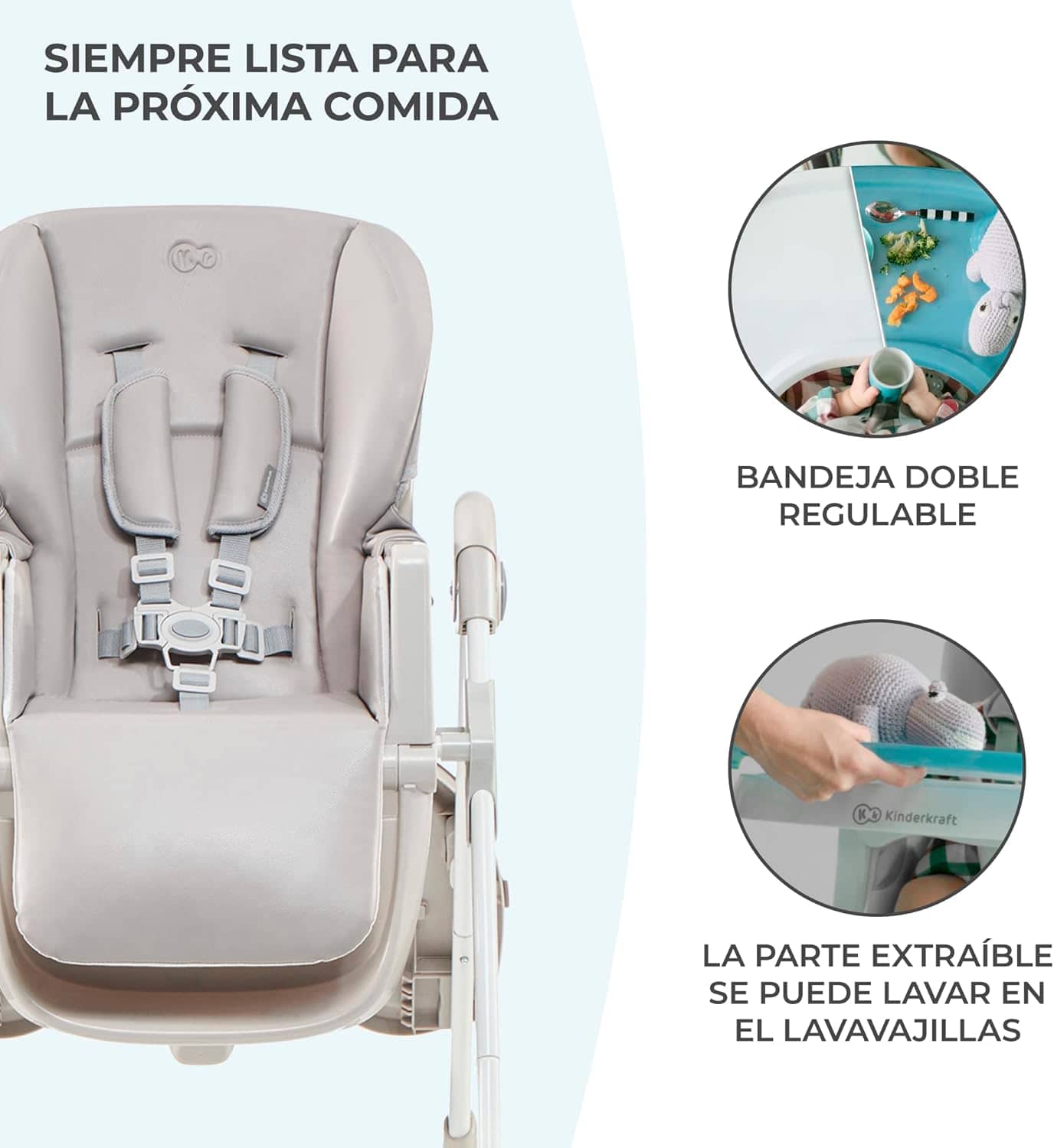 Kinde­rkraf­t YUMMY­ High Chair­ - Imagen 3