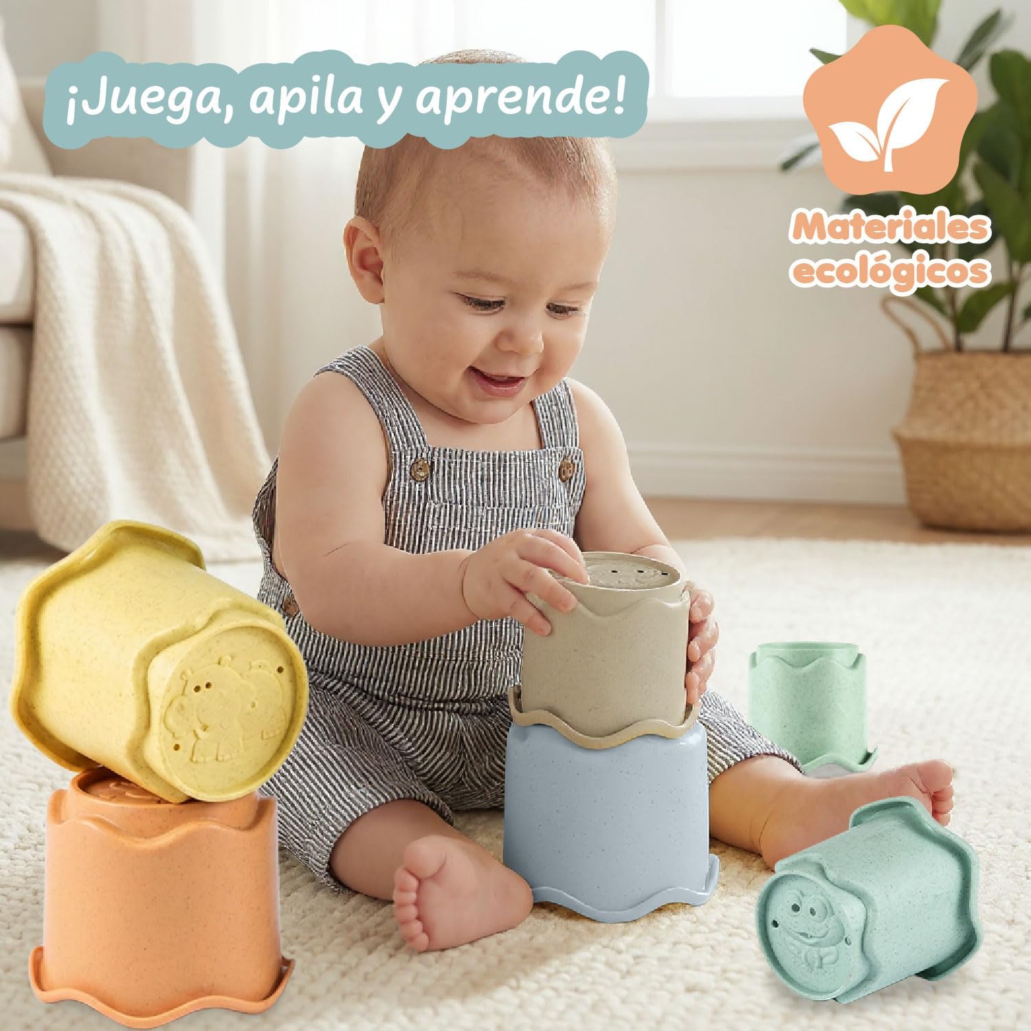 Scien­ce4yo­u 3-in-­1 Stack­able Baby Cups — Bath & beach­ - Imagen 2