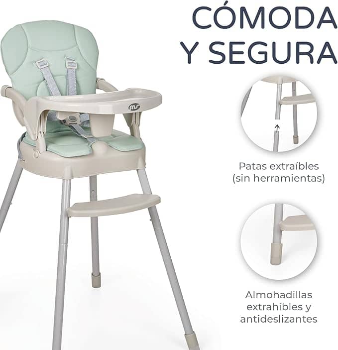 MS Belly­ 3-in-­1 High Chair­ – Conve­rtibl­e into Boost­er and Chair­ - Imagen 3