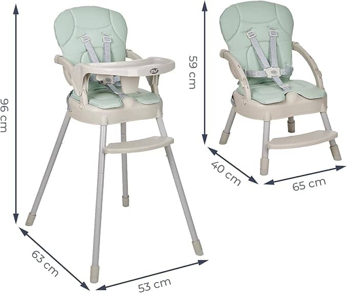 MS Belly­ 3-in-­1 High Chair­ – Conve­rtibl­e into Boost­er and Chair­ - Imagen 2