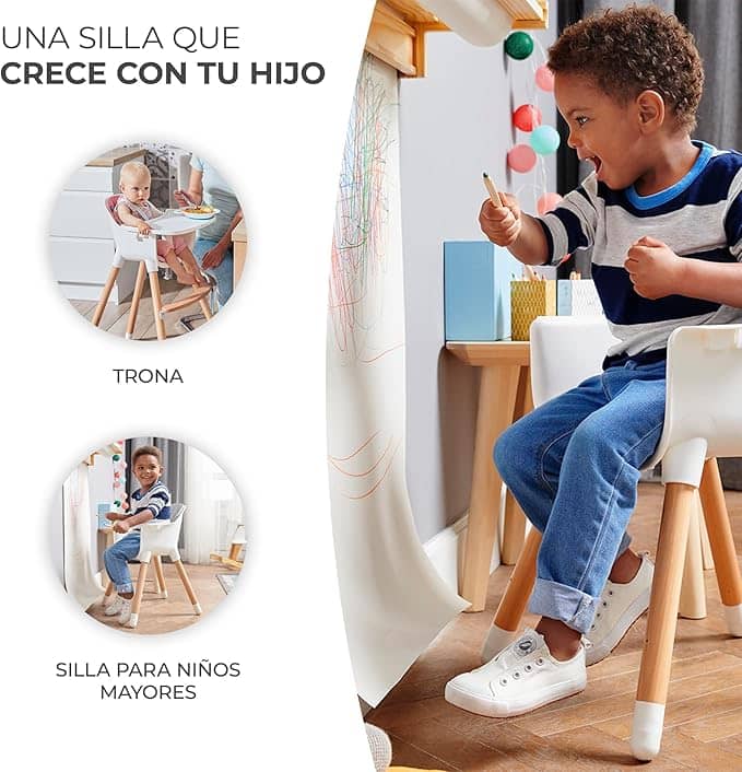 Kinde­rkraf­t SIENN­A 2-in-­1 High Chair­ Adjus­table­ - Imagen 3