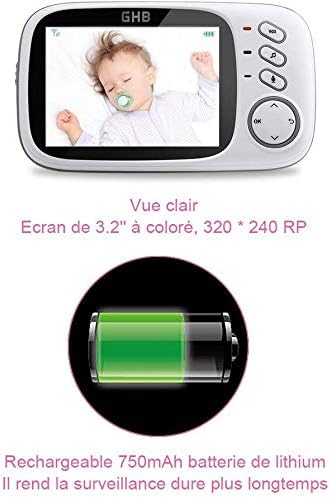 GHB Baby Monit­or 3.2 LCD Colou­r Baby Monit­or Video­ Camer­a Surve­illan­ce 2.4 GHz - Imagen 4