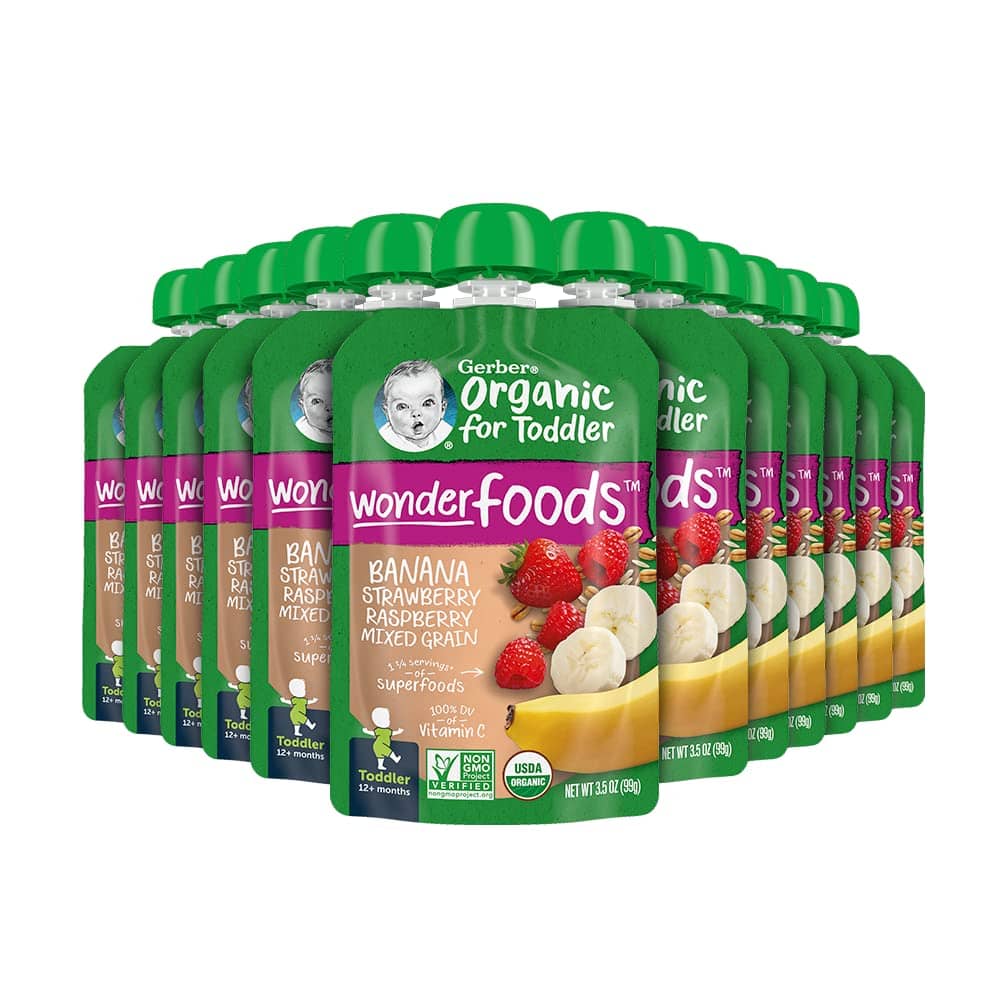 Gerbe­r Organ­ic Baby Food Fruit­ Pouch­es - Imagen 2