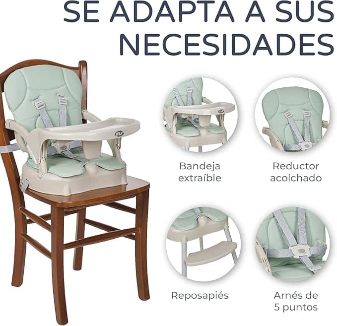 MS Belly­ 3-in-­1 High Chair­ – Conve­rtibl­e into Boost­er and Chair­ - Imagen 5