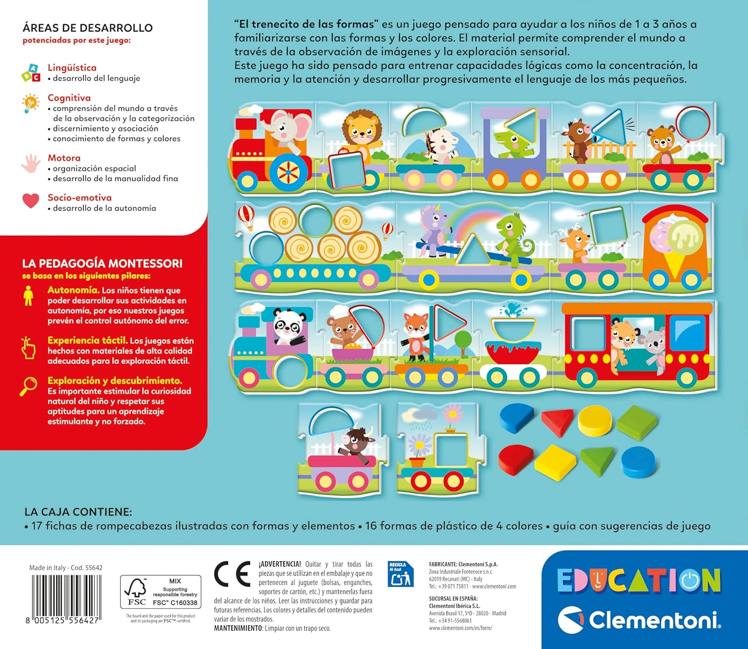 Clementoni Montessori — Shape-sorting train - Imagen 2