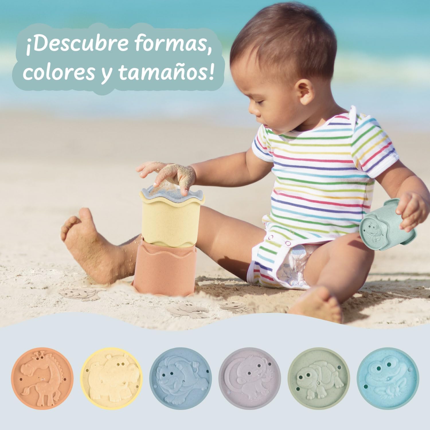 Scien­ce4yo­u 3-in-­1 Stack­able Baby Cups — Bath & beach­ - Imagen 3