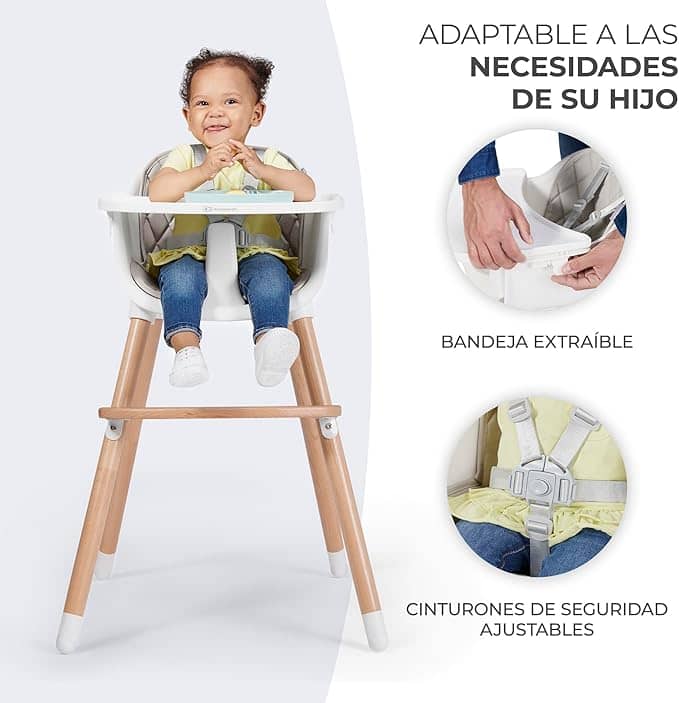 Kinde­rkraf­t SIENN­A 2-in-­1 High Chair­ Adjus­table­ - Imagen 4