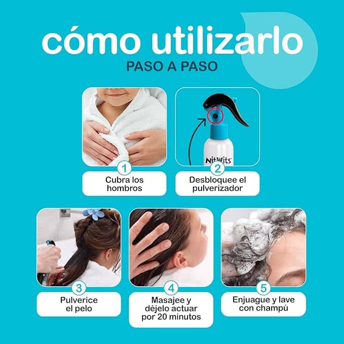 NitWits All-in-One Head Lice Treatment Spray - Imagen 2