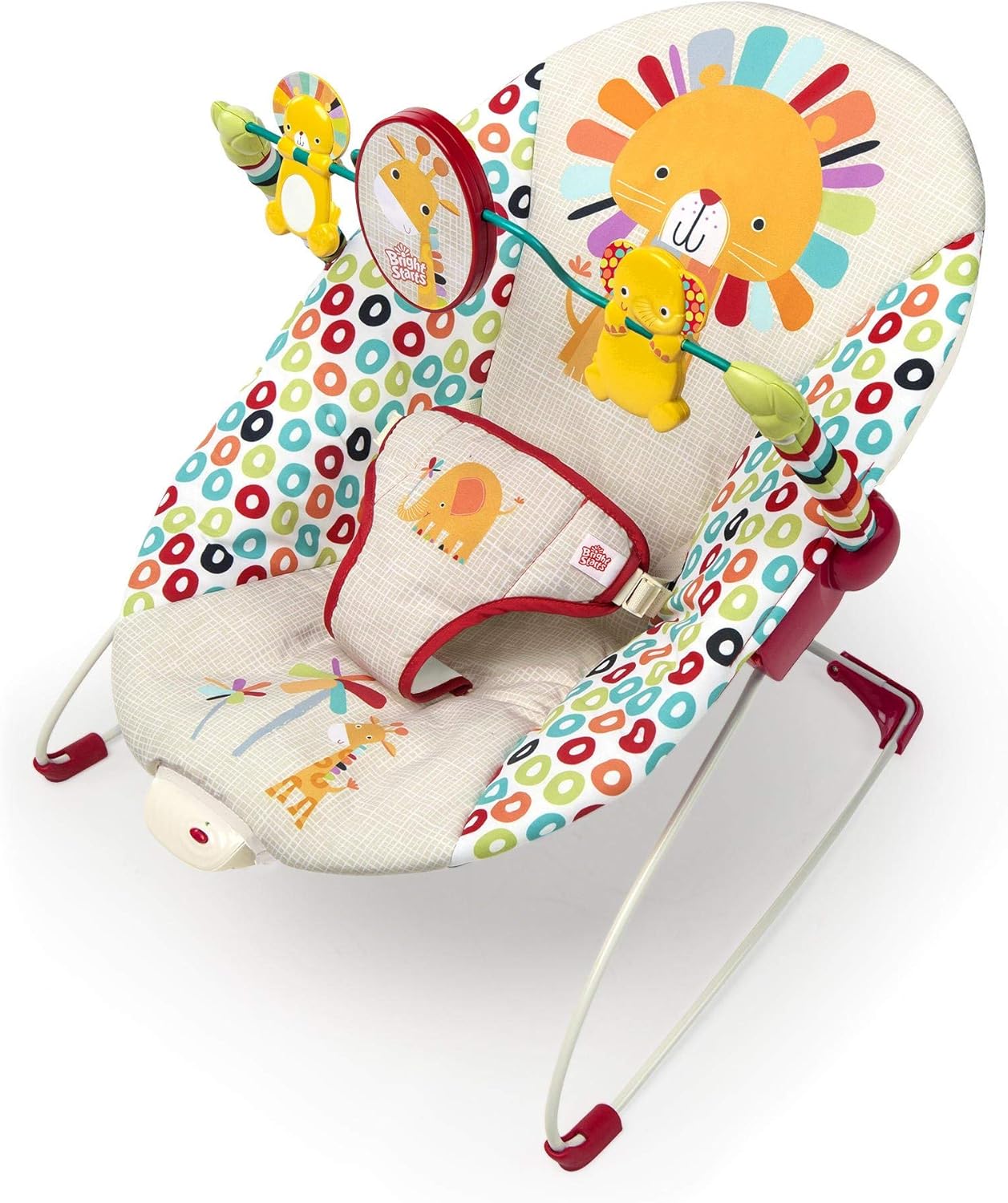 Latest products: Brigh­t Start­s Playf­ul Pinwh­eels — porta­ble vibra­ting bounc­er