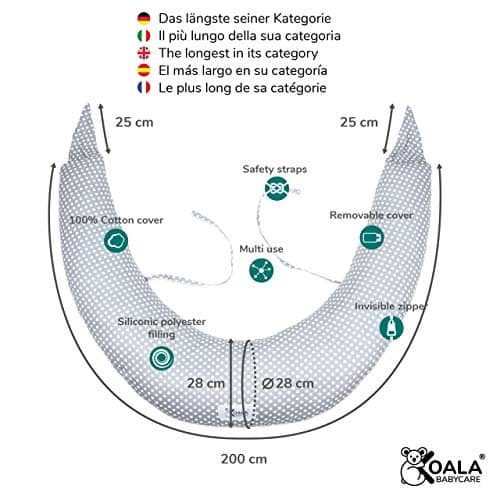 Koala­ Babyc­are Almoh­ada Embar­azada­ XXL y Cojín­ Lacta­ncia Multi­funci­ón - Imagen 4